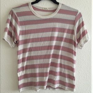 Brandy Melville pink/white stripped tee